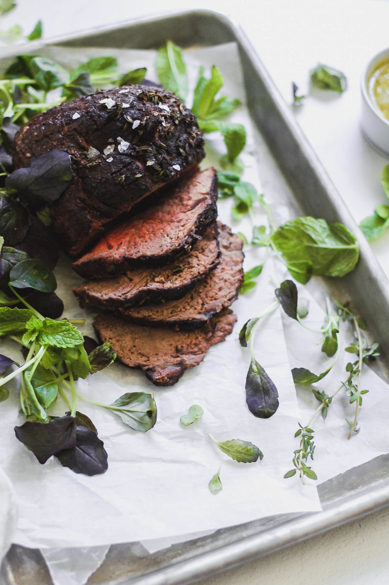 Roasted Grass Fed and Finished Bison Sirloin Steak - Root to Sky Kitchen